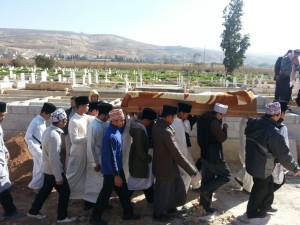 Jenazah sedang diusung di perkuburan Ain Basya, Jordan